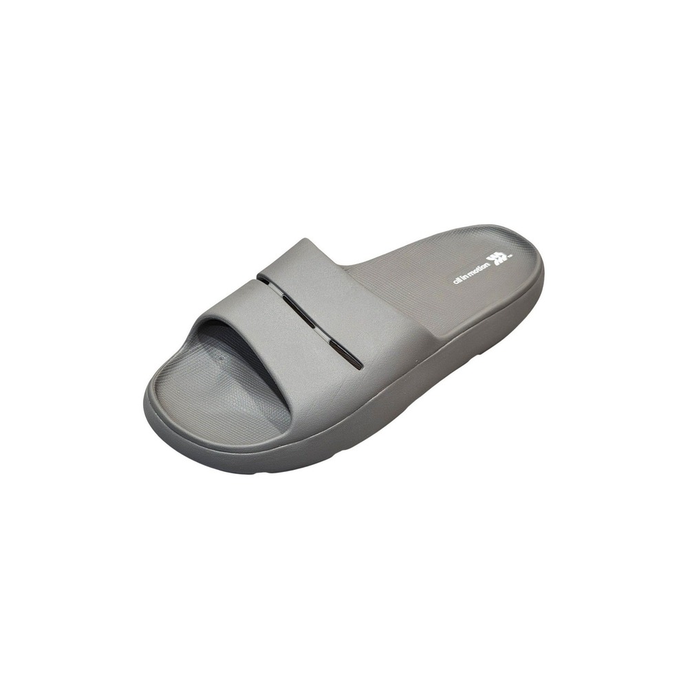 All in Motion‎ Mens Archie Recovery Slide Sandals Gray Contoured Footbed Slip On